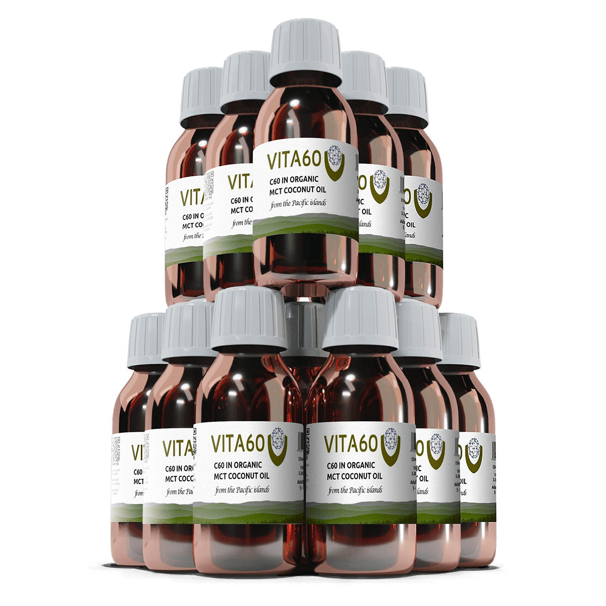 12 bottles C60 coconut oil