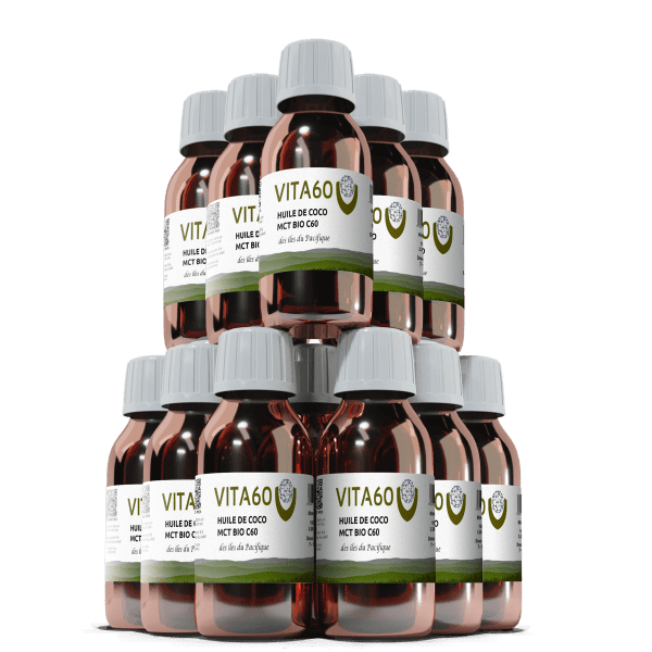 12 flacons huile de coco bio C60