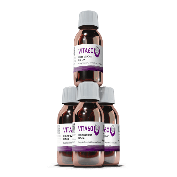 4 flacons huile avocat C60