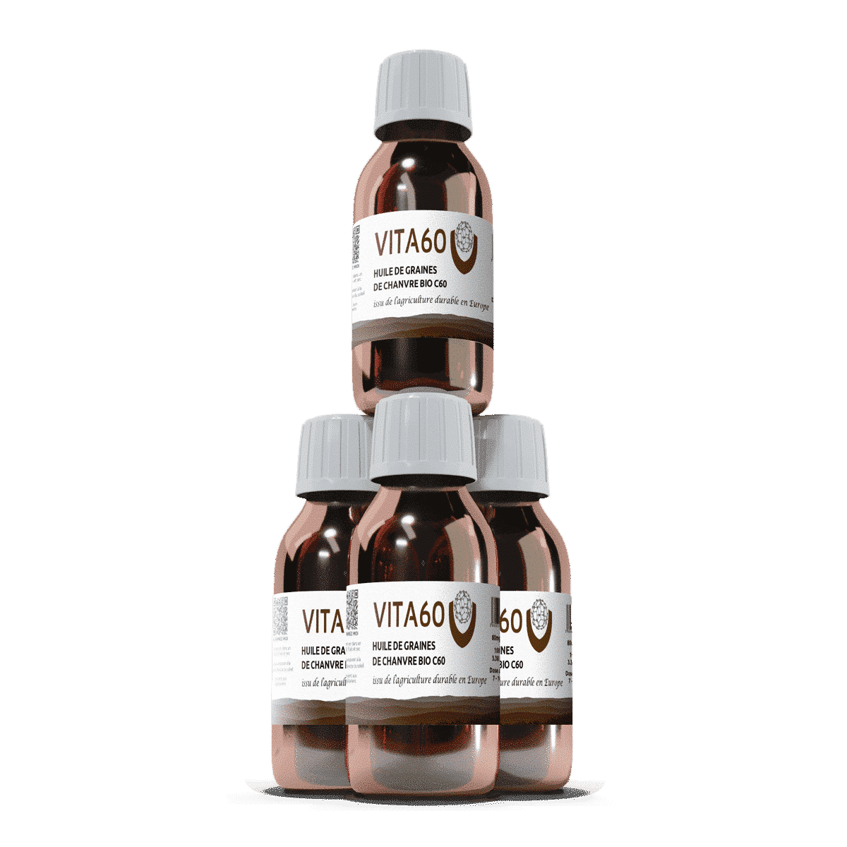 4 flacons huile de chanvre C60
