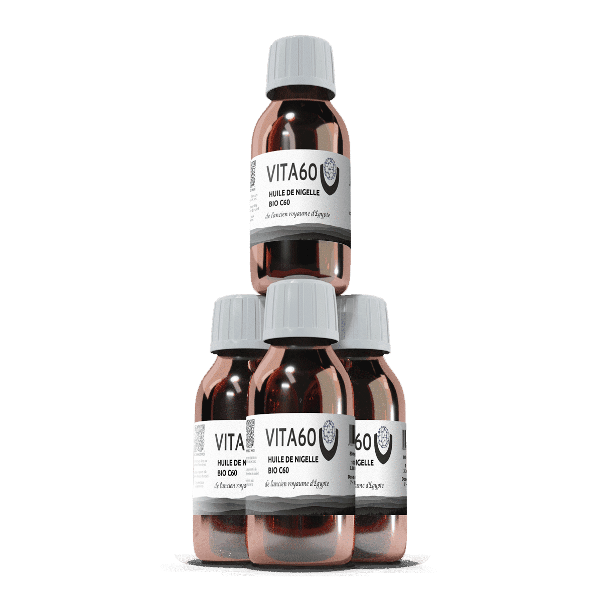 4 flacons huile de nigelle C60