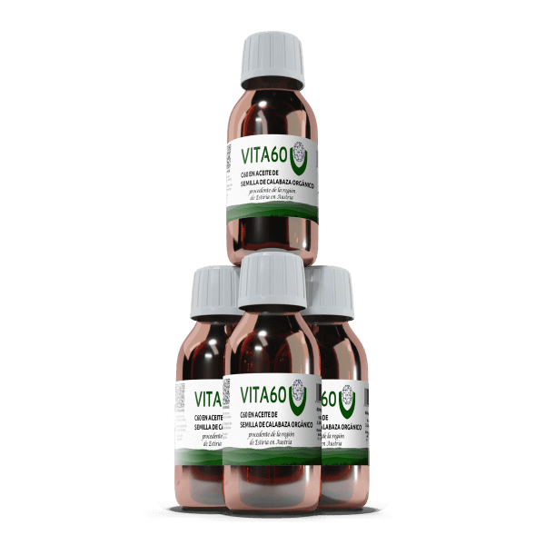 4 frascos C60 aceite de semilla de calabaza