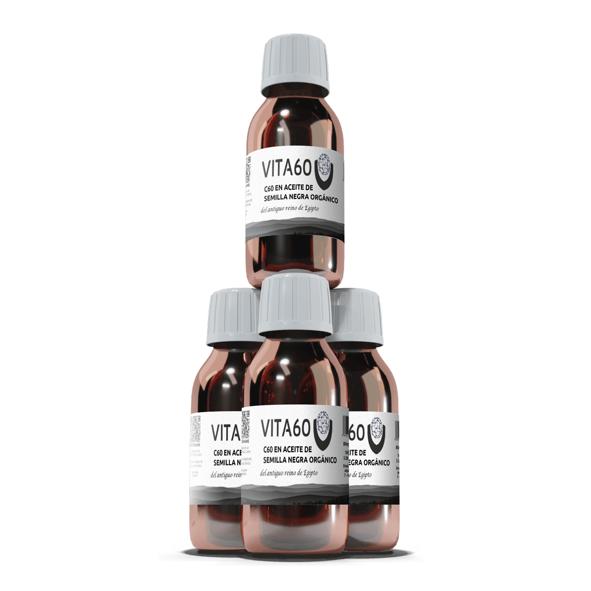 4 frascos C60 aceite de semilla negra