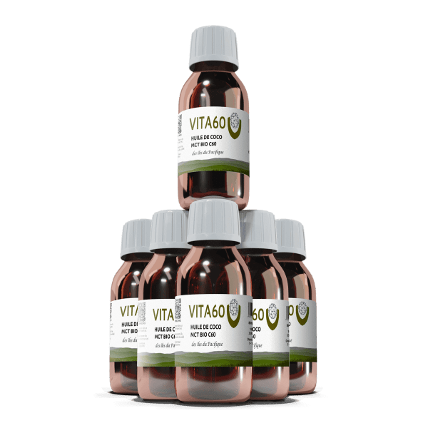 6 flacons huile de coco bio C60