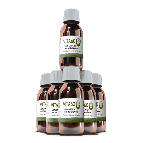 6 frascos de aceite de coco C60 MCT