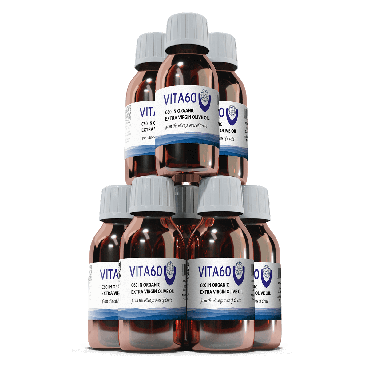 8 flacons d'huile d'olive C60